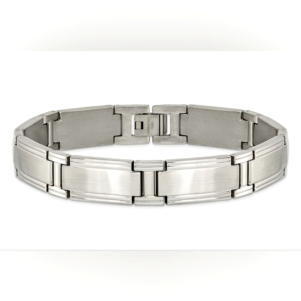 Men's Stainless steel  bracelet with fold over clasp